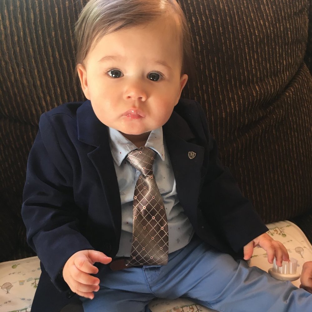 Size 12M Mayoral Navy Blue Suede Blazer